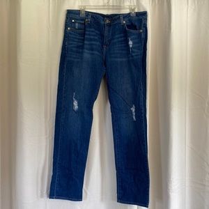 Michael Kors Distressed blue jeans. Workable zipper fly. Size 12. Approx 29 1/2”
